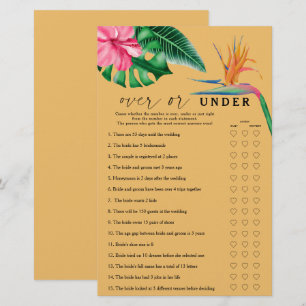 Tropical - Over or under bridal shower game