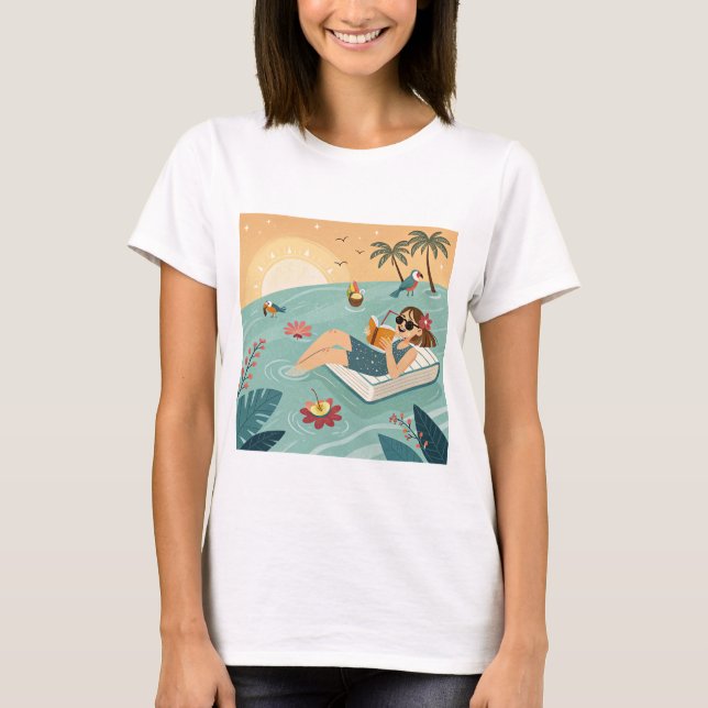 Tropical Page Turner Mood T-Shirt (Front)