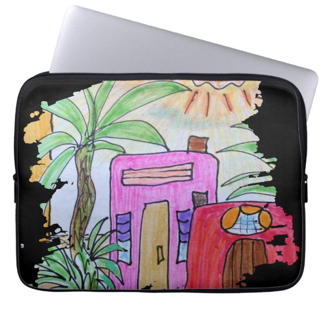 Tropical Paint Stroke Laptop Sleeve (Front)