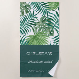 Tropical Palm Bachelorette Weekend Beach Towel
