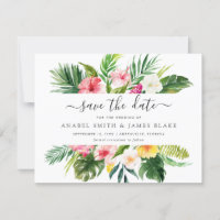 Tropical Palm Banana Leaves Floral Save the Date I