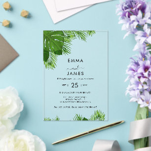 Tropical Palm Beach Acrylic Invitation