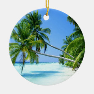 Tropical Palm Beach! Ceramic Ornament