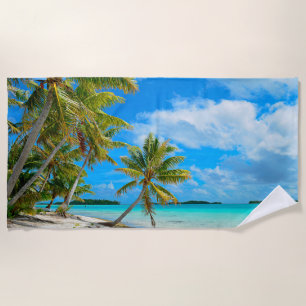 Tropical palm beach in the Pacific Beach Towel