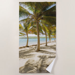 Tropical palm beach photo towel
