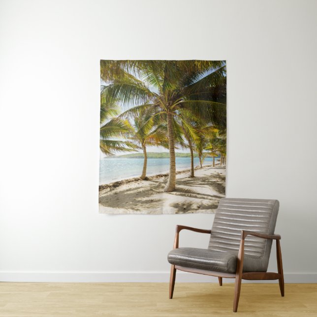 Tropical palm beach  tapestry (In Situ)