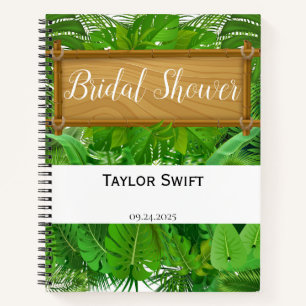 Tropical Palm Bridal Shower Gift Tracker Notebook