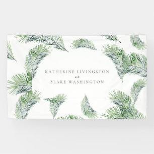Tropical Palm Couple Names Wedding Banner