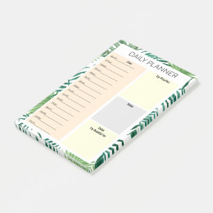 Tropical Palm Floral Daily Planner Things To Do  Post-it Notes