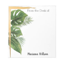 Tropical Palm From the Desk of, Personalized