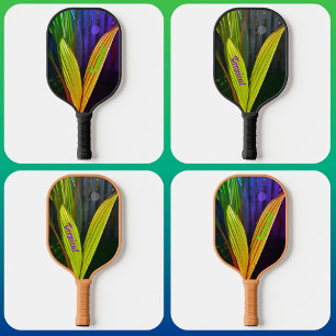 Tropical Palm Fronds Bright Colourful Personalized Pickleball Paddle