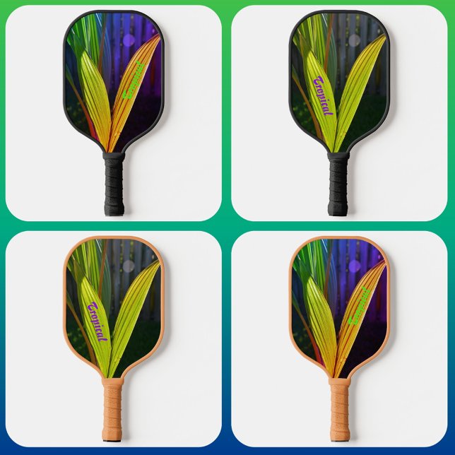 Tropical Palm Fronds Bright Colourful Personalized Pickleball Paddle (Creator Uploaded)