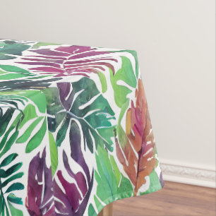 Tropical Palm Fronds Sur Toute La Nappe D'Impressi