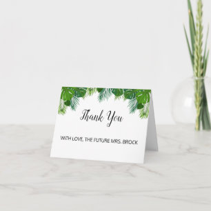 Tropical Palm Future Mrs Thank You Card