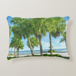 Tropical Palm Garden Wall Art Coastal Decor Accent Pillow