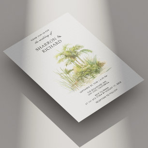Tropical Palm Greenery Wedding Invitation