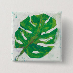 Tropical Palm Leaf 2 Inch Square Button
