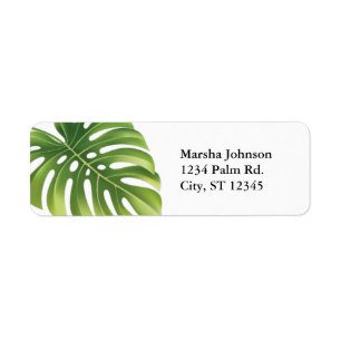 Tropical Palm Leaf Address Label