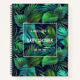 Tropical Palm Leaf Baby Shower Gift List Notebook