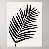 Tropical Palm Leaf Cream White And Black