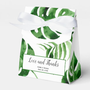Tropical Palm Leaf Destination Wedding Thank You Favor Box