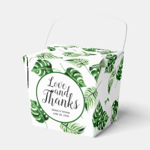 Tropical Palm Leaf Destination Wedding Thank You  Favor Box