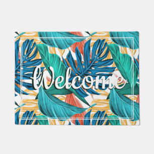 Tropical Palm Leaf Door Mat
