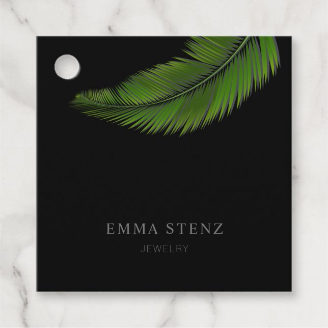 Tropical Palm Leaf Jewellery  Favour Tags (Front)