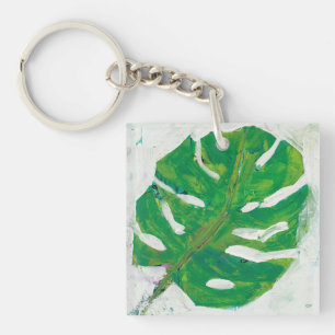 Tropical   Palm Leaf Keychain