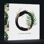 Tropical Palm Leaf Letter O Monogram Personalized Binder<br><div class="desc">Customizable letter O monogram binder featuring watercolor tropical palm leaf,  faux gold foil leaf and black watercolor brush accents. Personalize this tropical monogram binder by your name or other details. This boho letter O monogram binder will be perfect as a gift. Other letters are available.</div>