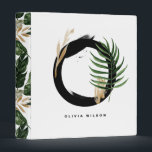 Tropical Palm Leaf Letter O Monogram Personalized Binder<br><div class="desc">Customizable letter O monogram binder featuring watercolor tropical palm leaf,  faux gold foil leaf and black watercolor brush accents. Personalize this tropical monogram binder by your name or other details. This boho letter O monogram binder will be perfect as a gift. Other letters are available.</div>