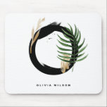 Tropical Palm Leaf Letter O Monogram Personalized Mouse Pad<br><div class="desc">Customizable letter O monogram mousepad featuring watercolor tropical palm leaf,  faux gold foil leaf and black watercolor brush accents. Personalize this tropical monogram mousepad by your name or other details. This boho letter O monogram mousepad will be perfect as a gift. Other letters are available.</div>