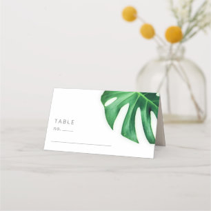 Tropical Palm Leaf Minimalist Place Card