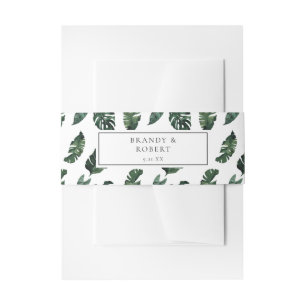 Tropical Palm Leaf Monogram 1 Invitation Belly Band