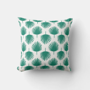 Tropical Palm Leaf Pattern Throw Pillow