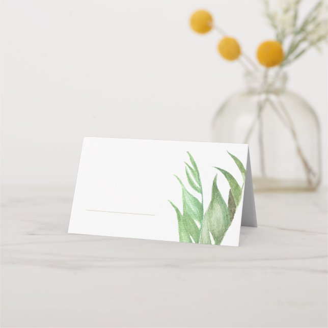 Tropical Palm Leaf Place Cards (Front)