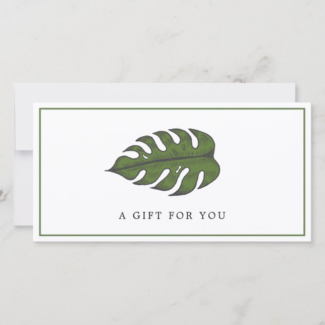 Tropical Palm Leaf Spa Business Gift Certificate (Front)