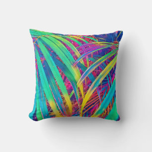 Tropical palm leaf texture background. Palm leaf i Throw Pillow