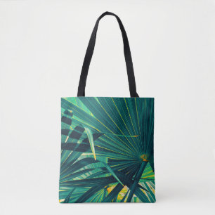 Tropical palm leaf texture background, Striped of Tote Bag