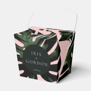Tropical Palm Leaf Wedding Custom Favor Box
