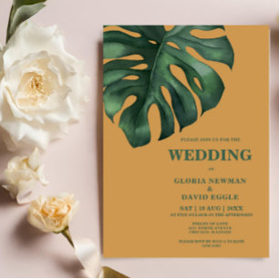 Tropical Palm Leaf Wedding Invitation