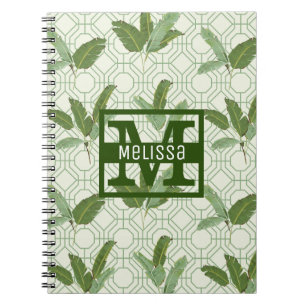 Tropical Palm Leaves   Add Your Name Notebook