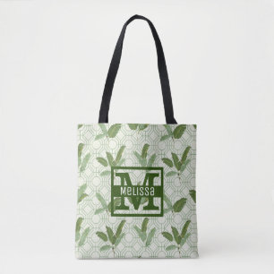 Tropical Palm Leaves   Add Your Name Tote Bag
