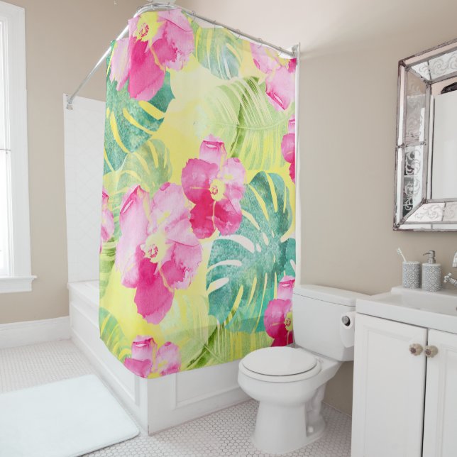 Tropical Palm Leaves and Hibiscus Flowers (In Situ)