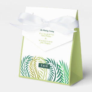 Tropical Palm Leaves, Beach Wedding Favor Box