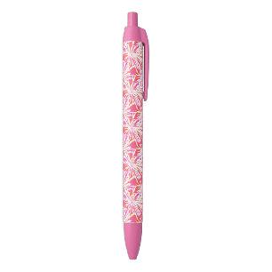 Tropical Palm Leaves Black Ink Pen