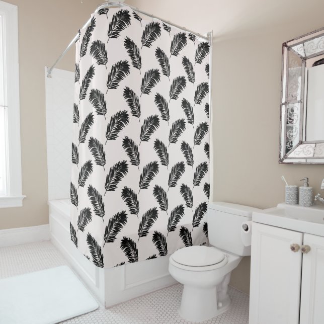 Tropical Palm Leaves Black White (In Situ)