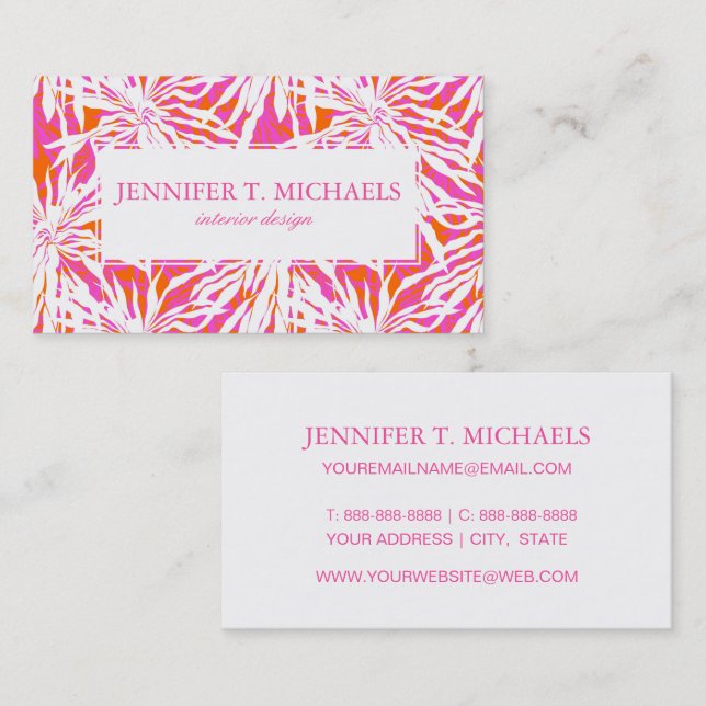 Tropical Palm Leaves Business Card (Front/Back)