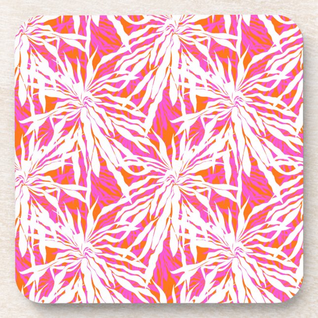 Tropical Palm Leaves Coaster (Front)