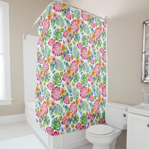 Tropical Palm Leaves cute pink green